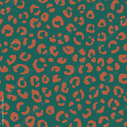 Abstract modern leopard seamless pattern. Animals trendy background. Color decorative vector stock illustration for print, card, postcard, fabric, textile. Modern ornament of stylized skin.