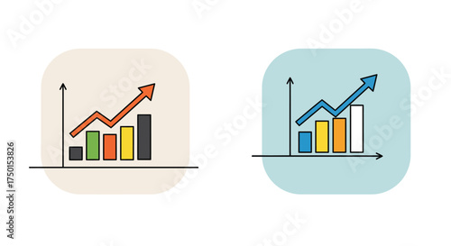 Two colorful bar graphs showing growth and positive trends in data