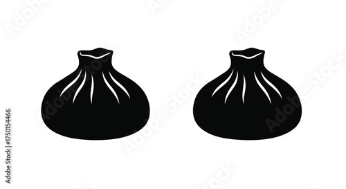Simple black and white illustration depicting two rounded shapes side by side