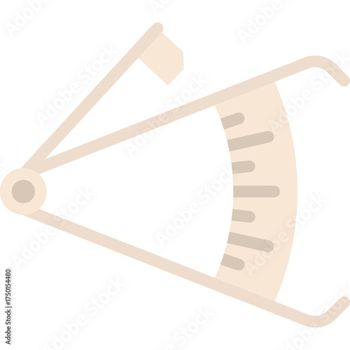 Beige Caliper Tool For Measuring Body Fat With Transparent Background And Segmented Arc Scale