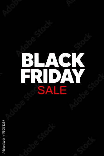 Black Friday sale flyer, red and white text on isolated background poster