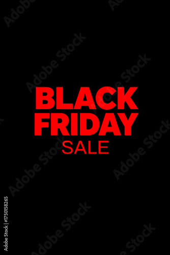 Black Friday sale flyer, red and white text on isolated background poster sign