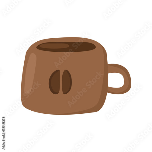 Wallpaper Mural Brown coffee cup with coffee bean Torontodigital.ca