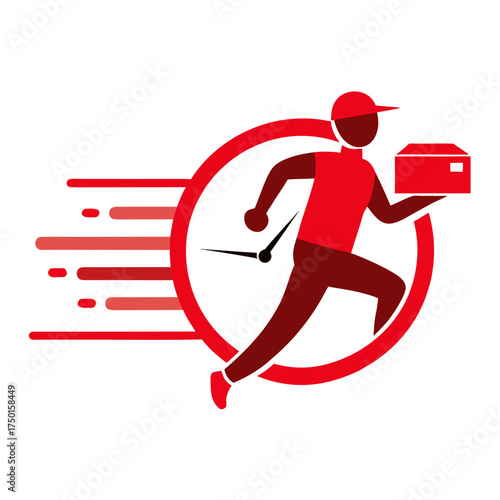 fast delivery pizza, fast delivery sign, fast shipment, same day delivery, fast food delivery Shipping fast delivery man riding motorcycle icon symbol, fast delivery pizza parcel delivery on time run