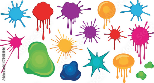 Colorful Splatter Collection Paint, Ink, and Artistic Accents