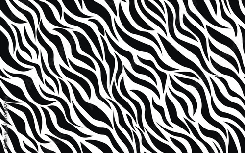 Abstract modern zebra seamless pattern. Animals trendy background. White and black decorative vector stock illustration for print, card, postcard, fabric, textile. Modern ornament of stylized skin.