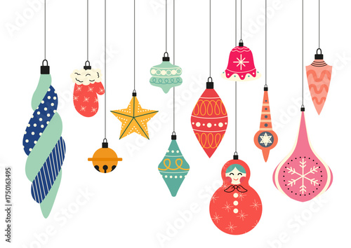 set of christmas decorations