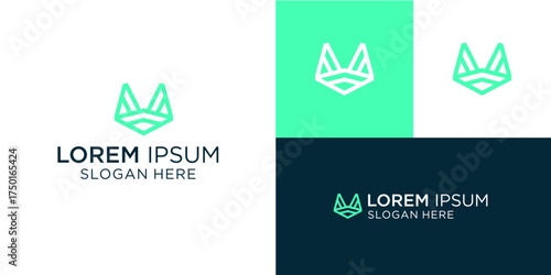 Modern geometric animal logo design with clean lines, perfect for branding, technology, or creative startup companies needing a memorable visual identity