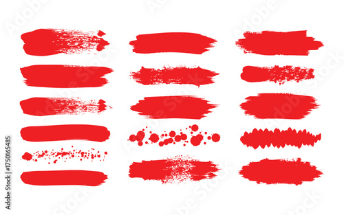 Red Brush Strokes Collection paint texture background art design element abstract splatter grunge watercolor ink artistic graphic