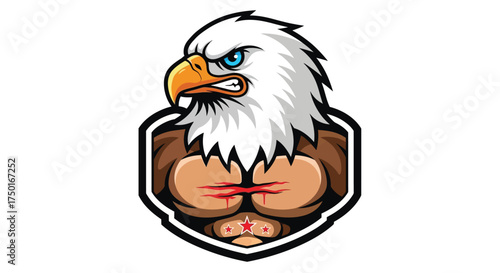 Powerful Eagle Mascot with a Muscular Build