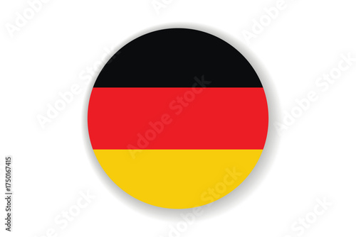 Flag of Germany. German national symbol in official colors. Template icon. Abstract vector background. Round glass light ball, 3D big bubble, sphere.