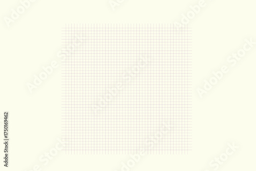 Graph paper. Printable squared grid paper with color horizontal lines. Geometric background for school, textures, notebook, diary. Realistic lined paper blank size reversal A5.
