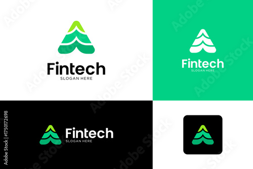 Right arrow logo. Geometric initial letter A concept. Usable for accounting financial logo.