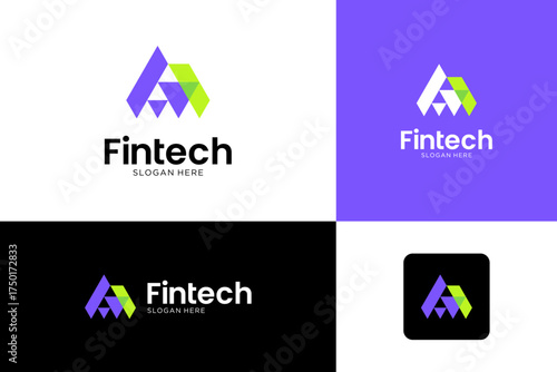 Right arrow logo. Geometric initial letter A concept. Usable for accounting financial logo.