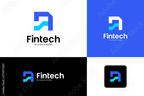 Abstract letter A financial logo design inspiration.