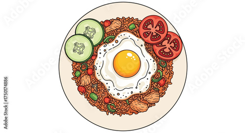 Fried rice vector