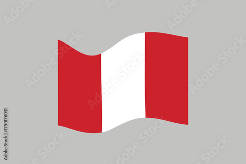 Flag of Peru. Peruvian national symbol in official colors. Template icon. Abstract vector background.