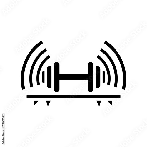 Gym equipment vector art of dumbbell icon representing fitness and strength