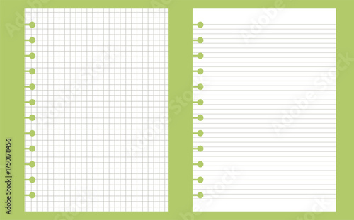 Graph paper. Printable lined and squared grid paper with color lines. Geometric background for school, textures, notebook, diary. Copy space blank.