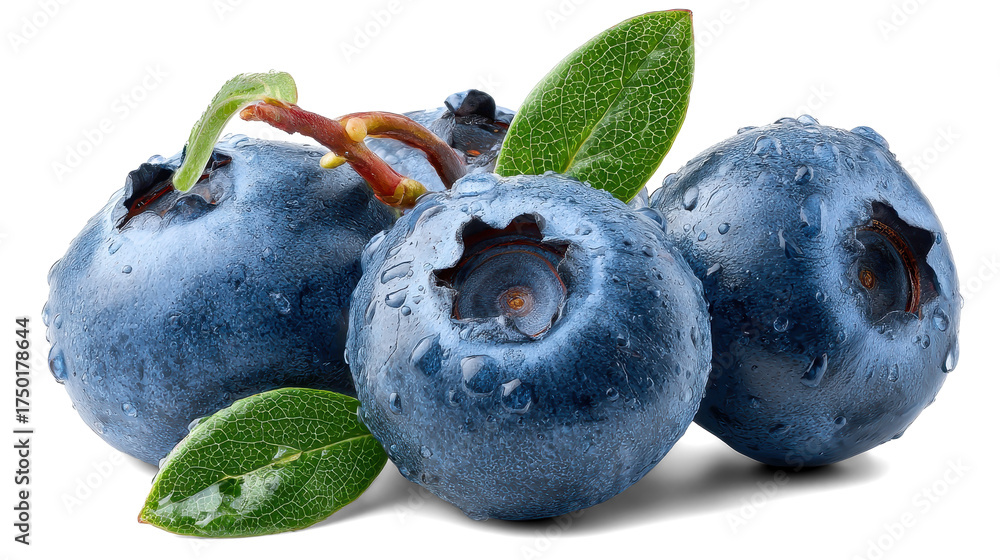 blueberries on a white background