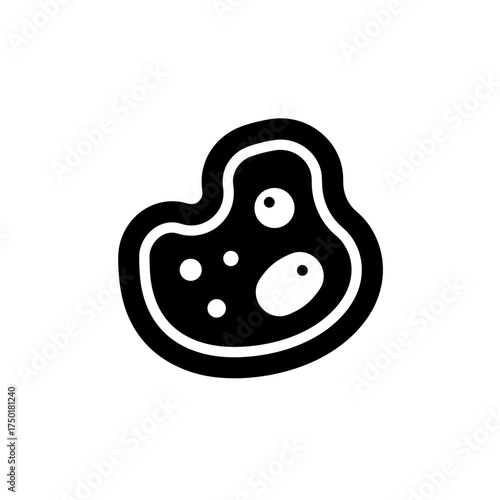 Microbe or cell icon in black for science or health topics