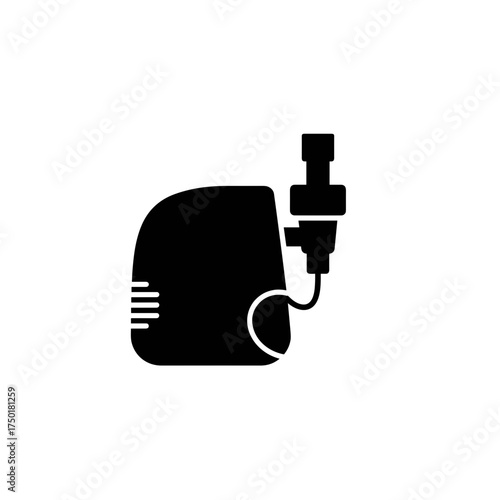 Nebulizer machine icon in black for respiratory treatment design