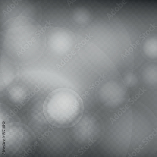 Abstract shining bokeh isolated on transparent background. Lights and sparks glitter glowing effect. Lens flare Christmas or New Year holiday card.