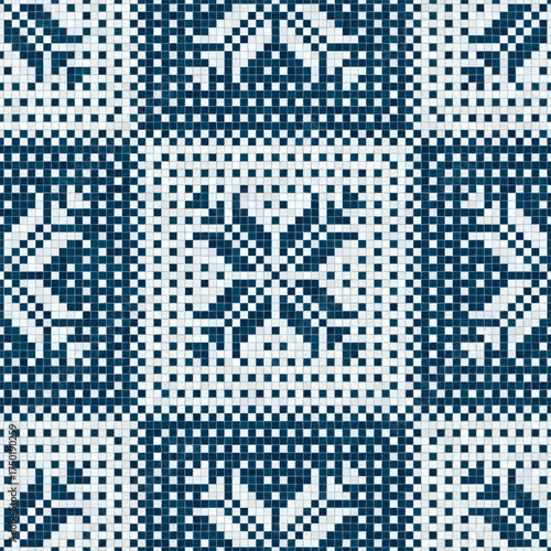 Scandinavian style seamless mosaic tiles pattern