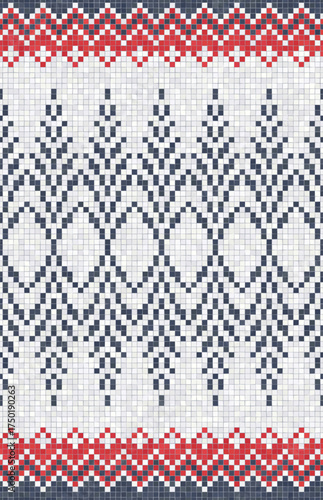 Scandinavian style seamless mosaic tiles pattern