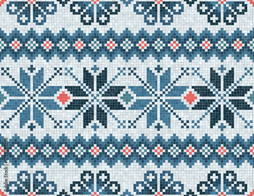Scandinavian style seamless mosaic tiles pattern
