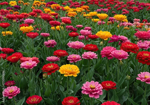 Vibrant array of diverse blossoms thriving in a sun-drenched garden, showcasing nature's exquisite and colorful splendor in full bloom ,petal ,nature ,exquisite