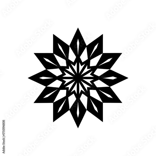 Abstract geometric starburst art on transparent background