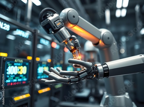 Wallpaper Mural Robotic Precision in Scientific Assembly Torontodigital.ca