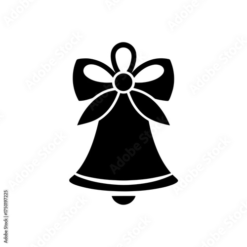 Silhouette of christmas bell on transparent background