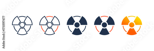 Radiation icon set multiple style collection