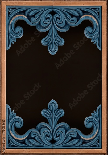 Intricate decorative block featuring a symmetrical floral motif, perfect for elegant borders, frames, or design accents in classic layouts ,elegant ,decorative ,accent