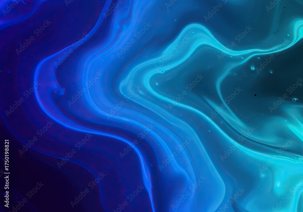 Obraz premium Dynamic abstract pattern featuring swirling shades of electric, azure, and deep indigo blue, creating a vibrant, cool visual ,ripple ,bright ,vibrant