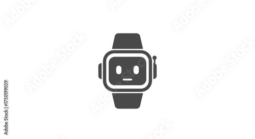 Cartoon watch icon, robot face