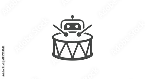 Robot drummer playing a drum