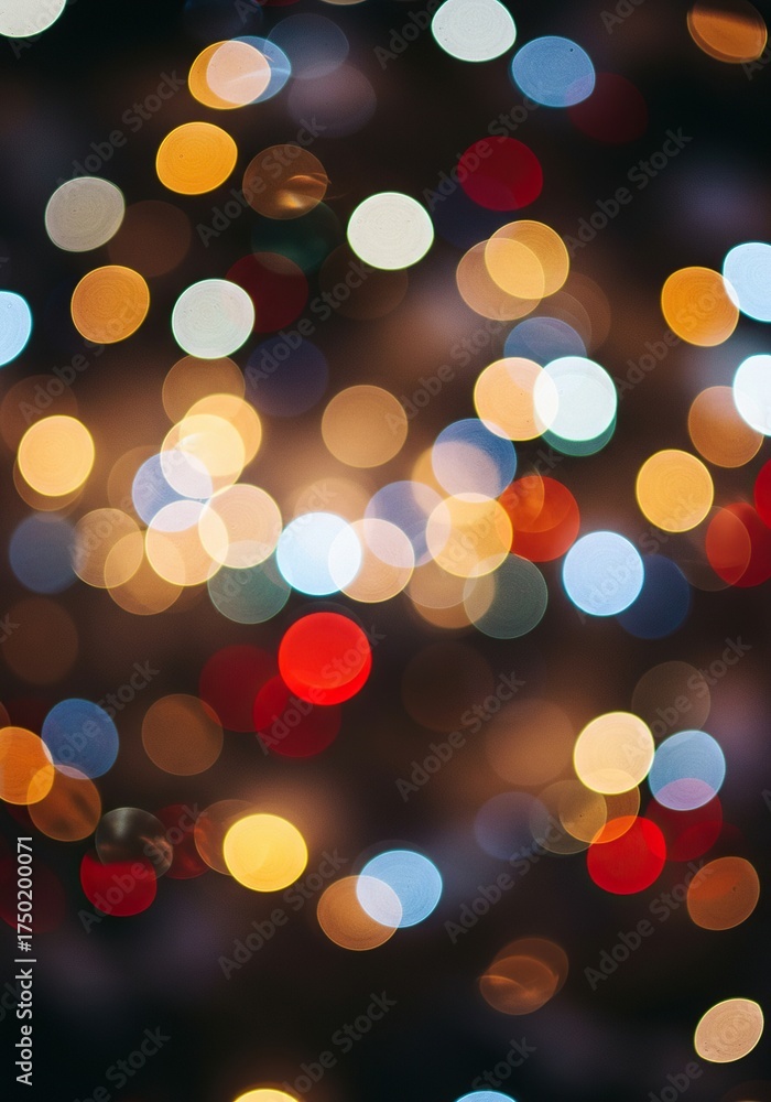 Fototapeta premium Blurred holiday lights create a magical and festive background, perfect for adding a touch of sparkling joy and abstract seasonal charm ,design element ,glitter ,glowing