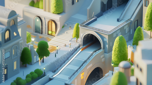 Beautiful city street animation