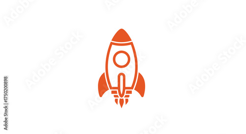 Vector image of a simplistic orange rocket