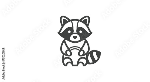 Stylized raccoon, standing
