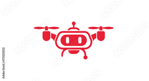Red icon A stylized, minimalist drone design