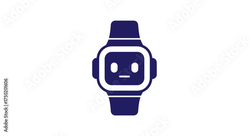 Stylized smartwatch glyph, bot face