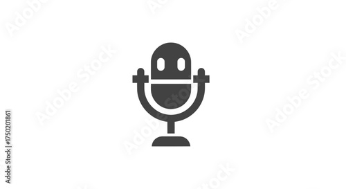 Dark gray, simple microphone icon