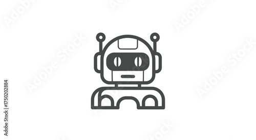 Simplified gray robot icon