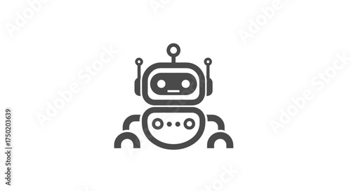 Graphic, grey robot icon