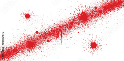 Blood drops and splatters. Illustration on a transparent background