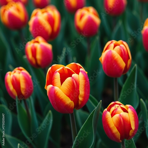Vibrant spring blossoms unfurl in a lush garden, showcasing delicate petals and brilliant hues under bright natural light ,flora ,pistil ,botany